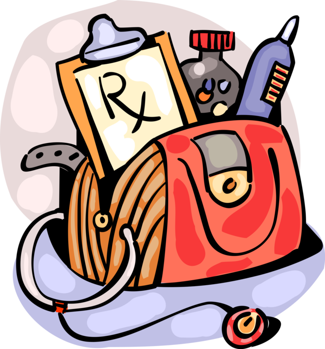 Vector Illustration Of Medical Bag For Doctors, Nurses, - Doctor Kit Clip Art (652x700)