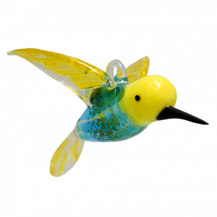 Blown Glass Hummingbird - Blue (430x430)