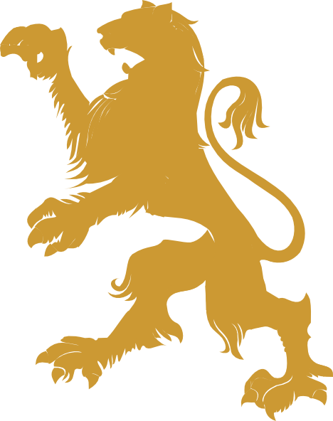 Medieval Lion Clip Art - Gold Lion Transparent (468x592)