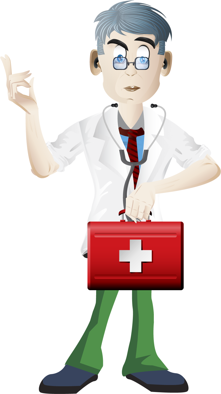 Vectorsgold-255 - Doctor With Ecg Cartoon Throw Blanket (961x1577)