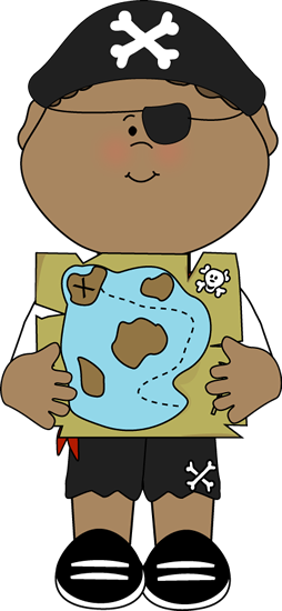 Pirate Clipart Cute - Pirate With Map Clipart (254x550)
