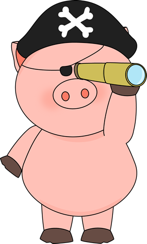 Peppa Pig Inspired Pirate Clipart Pack Bulk Buy Discount - Pirate Pig Clipart (302x500)