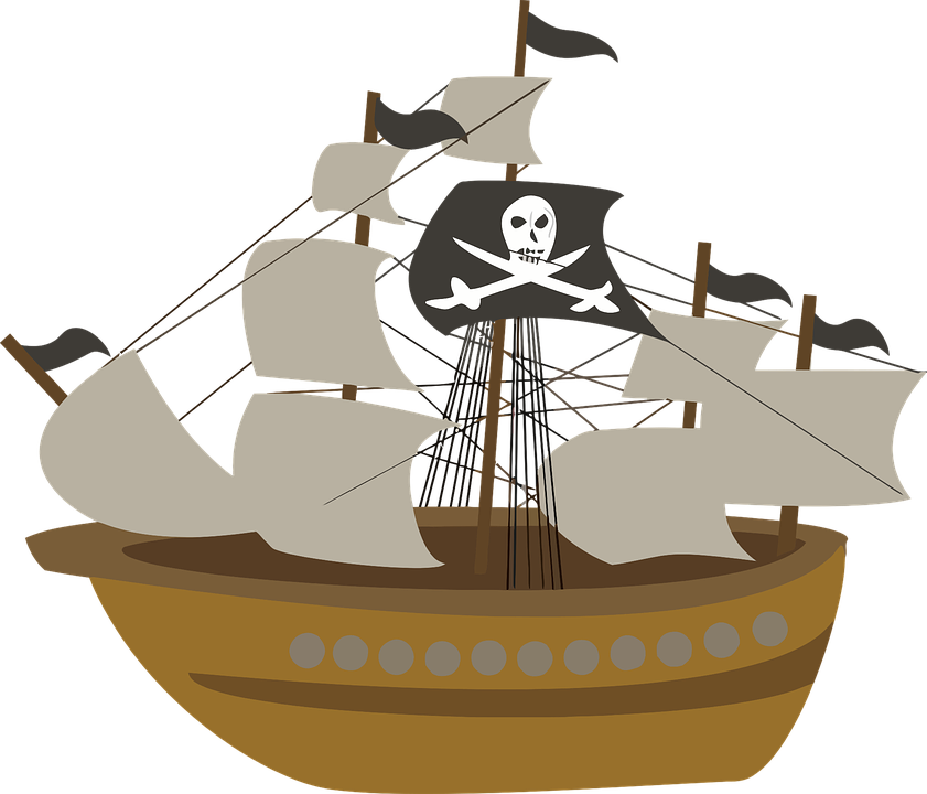 Pirate Clipart Pirate Boat - ! 5'x7'area Rug (841x720)