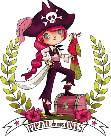 La Fiancée Au Beurre Salé - Stickers Muraux Les Pirates : Pirate Fille (384x472)