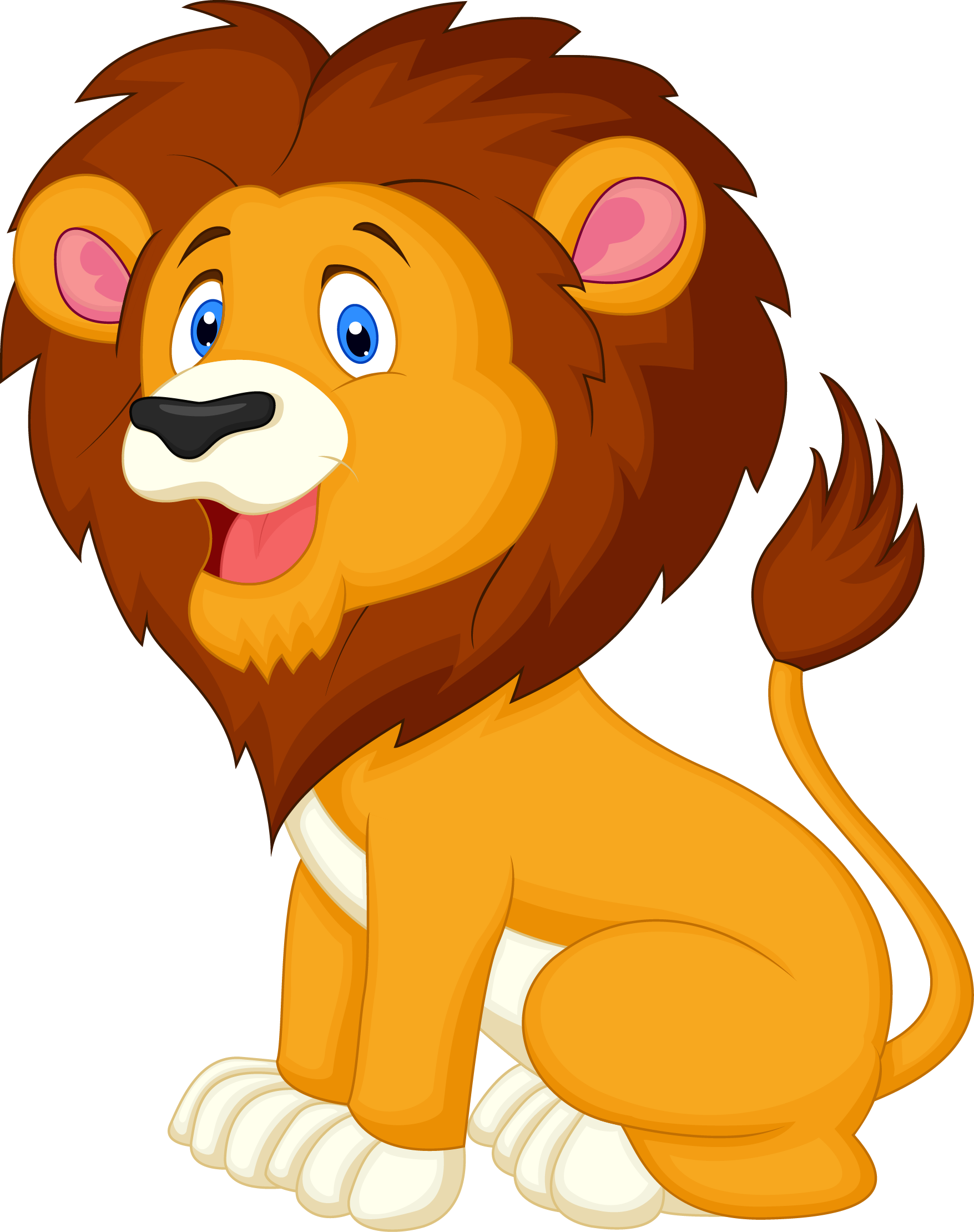 Happy Lion Clipart (1755x2218)