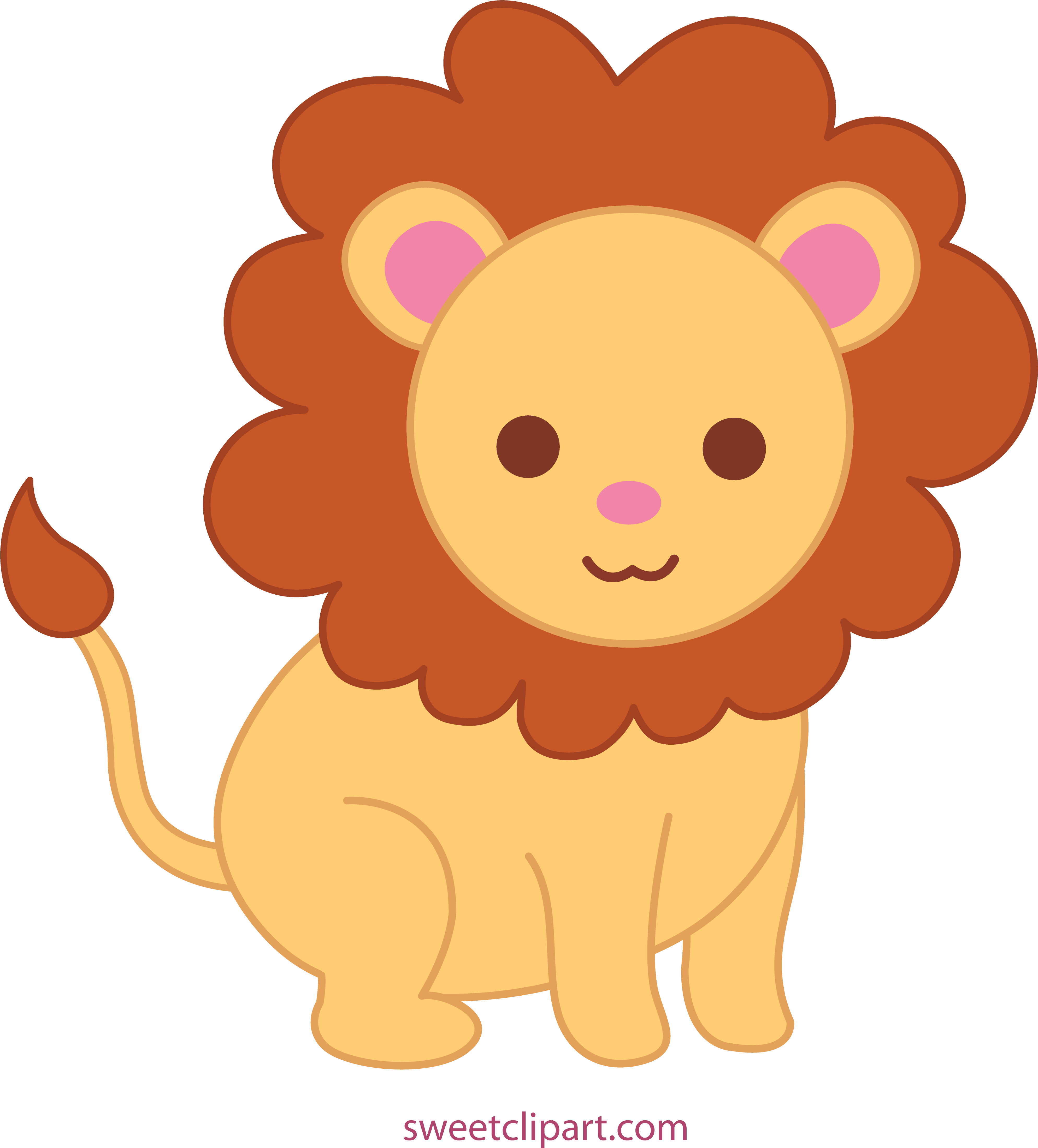Cute Lion 2 Clip Art - Cute Lion Clipart Png (3975x4411)