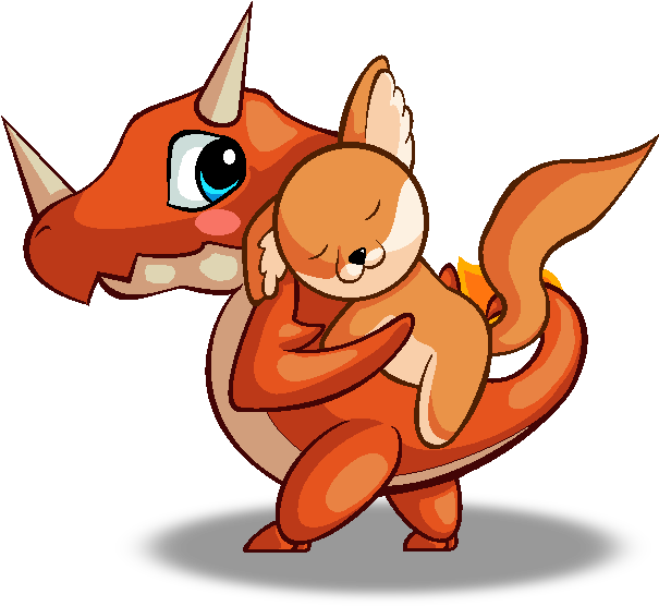 Firedragon And Raysfox By Jollyfignut - Cartoon (750x620)