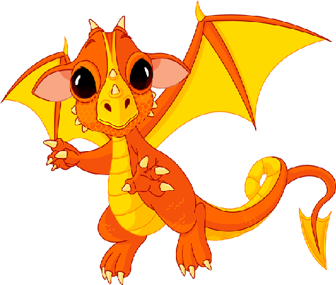 Cute Cartoon Dragons With Flames Clip Art Images Are - Cute Baby Dragon (500x500)