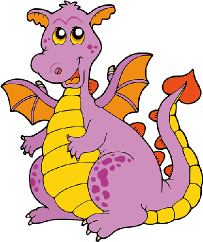 Cute Cartoon Dragons With Flames Clip Art Images Are - Purple Dragon (500x500)
