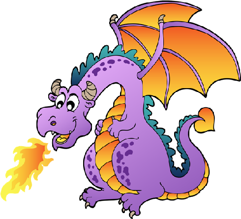 Cute Cartoon Dragons With Flames Clip Art Images Are - Free Clip Art Dragon (500x500)