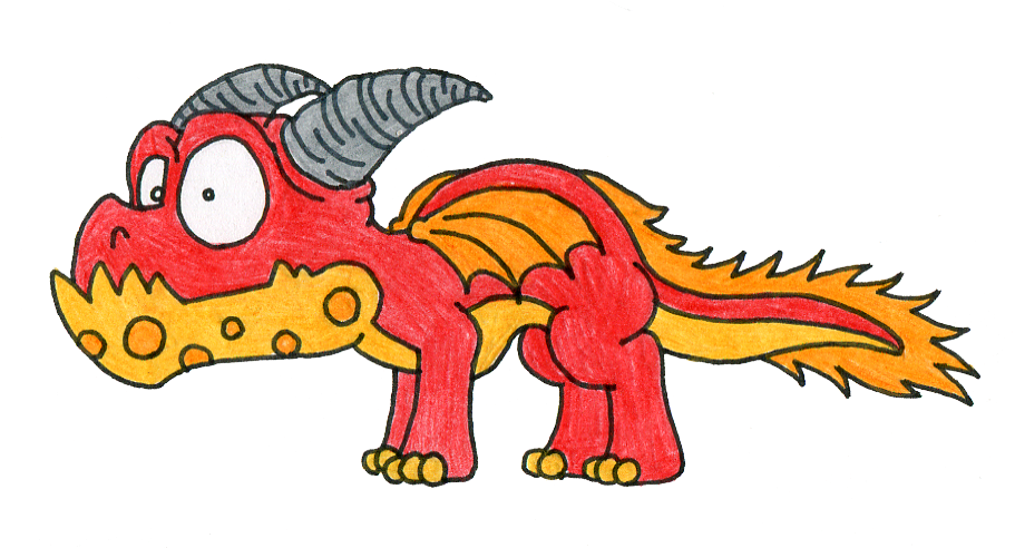 Red Dragon Cartoon Clipart - Csrtoon Dragons (932x492)
