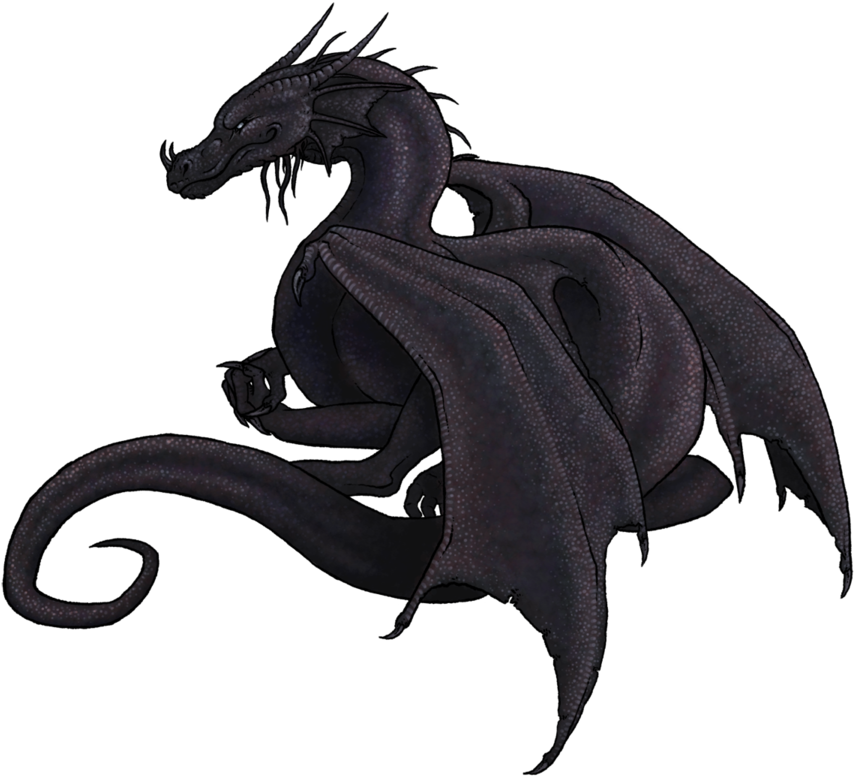 Drachenschwinge's Ice Dragon, Detailed Large W/bg - Black Dragon Png (900x788)