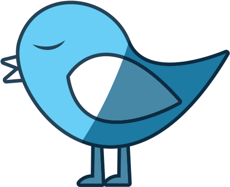 Blue Silhouette Of Bird Singing - Silhouette (550x550)