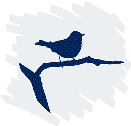 Blue Bird Silhouette Modern Bird Art T Shirt For Sale - Silhouette (452x700)