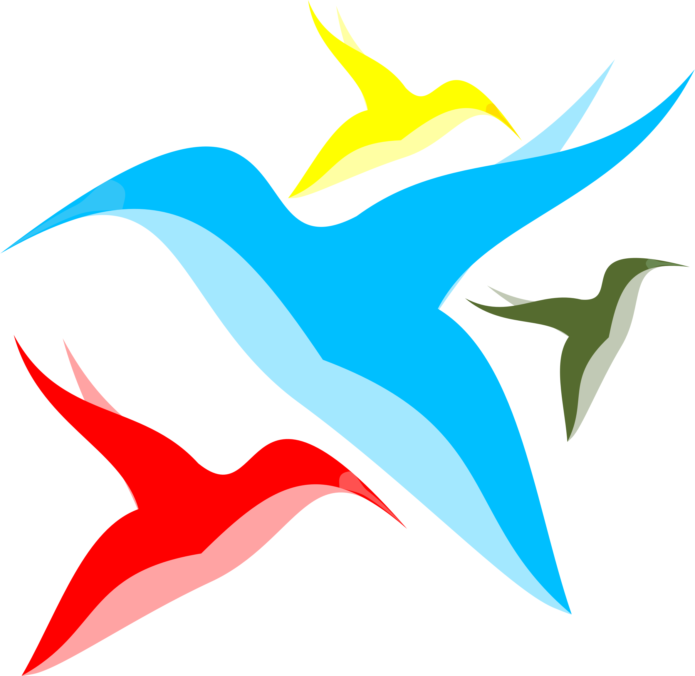 Birds Silhouette Vector 4vector - Birds Vector Png (2366x2300)