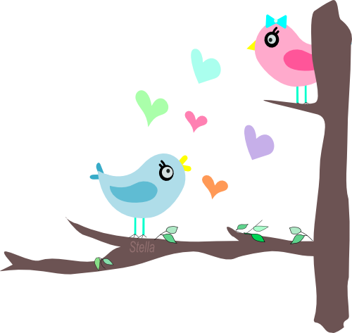 Criação Blog Png-free - Love Birds Fundo Transparente (500x473)