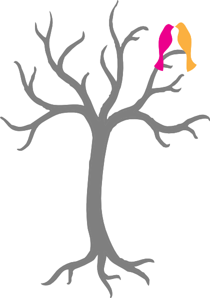 Love Birds Clip Art - Bare Tree Clip Art (420x597)
