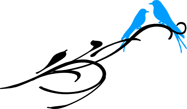 Maliblu Birds On A Branch Svg Clip Arts 600 X 350 Px - Bird (600x350)