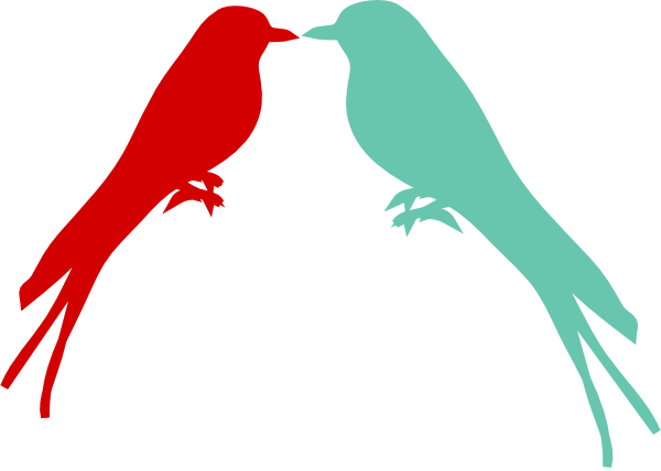Love Birds On Branch Clip Art - Lovebird (600x428)