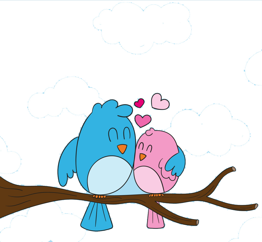 Love Birds Creative Cartoon Pictures - Cute Love Bird Cartoon (1024x946)