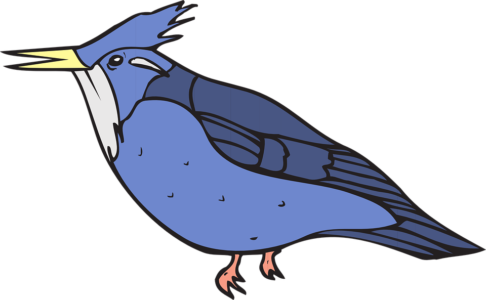 Blue Bird Clipart 17, - Kingfisher Coloring Page (960x593)