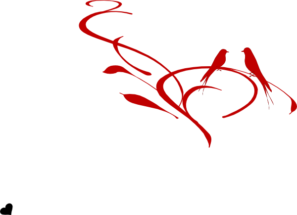 Red Birds On A Branch Clip Art - Thouars (600x435)