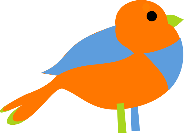 Colorful Little Bird Clip Art - Colorful Bird Clipart (600x435)