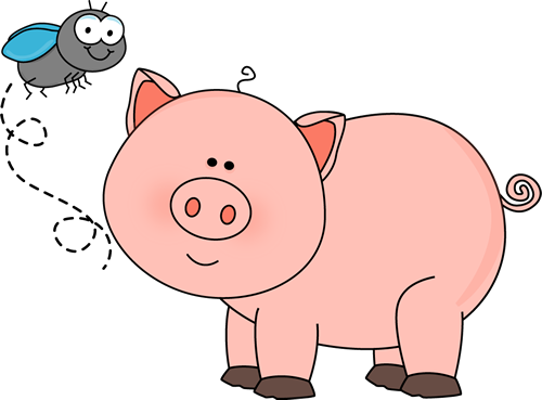 Winter Clipart Pig - Farm Animal Clipart Pig (500x369)