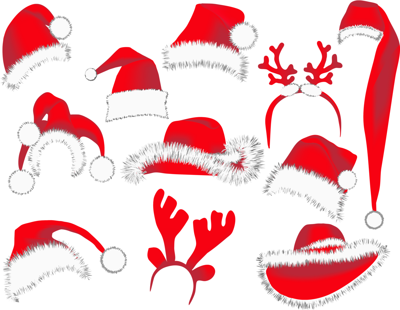 Christmas Hats Png Clipart Picture - Santa Hat Vector (1296x1021)