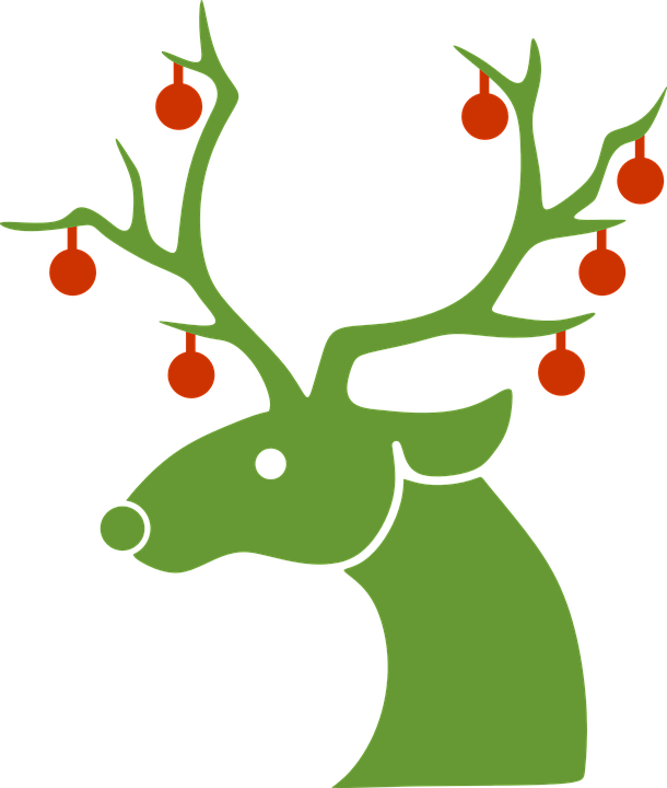 Free Winter Clipart 21, - Christmas Deer Vector Png (610x720)