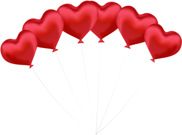 Heart Balloons Transparent Png Clip Art Image - Portable Network Graphics (600x444)