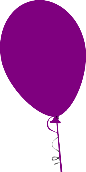 Purple Balloon Clip Art At Clker - Purple Balloons With String (300x596)