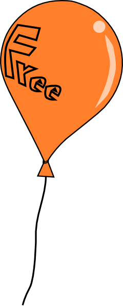 Birthday Balloon Border Clip Art Clipart - Orange Balloon Clipart (240x597)