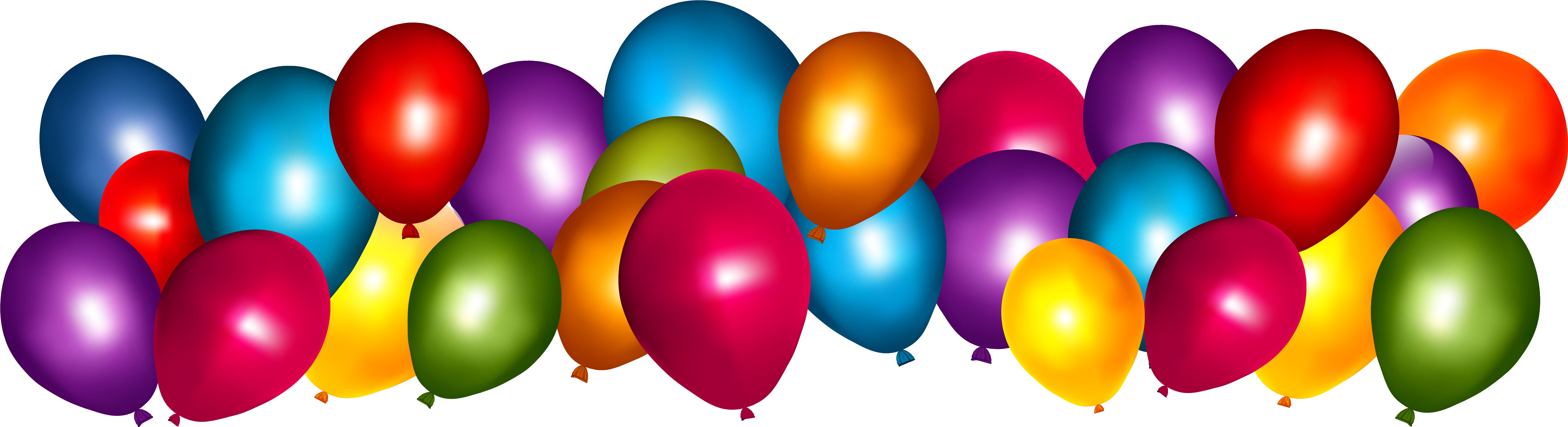 Balloon Confetti Party Birthday Clip Art - Birthday Balloons Png Transparent (6152x1785)