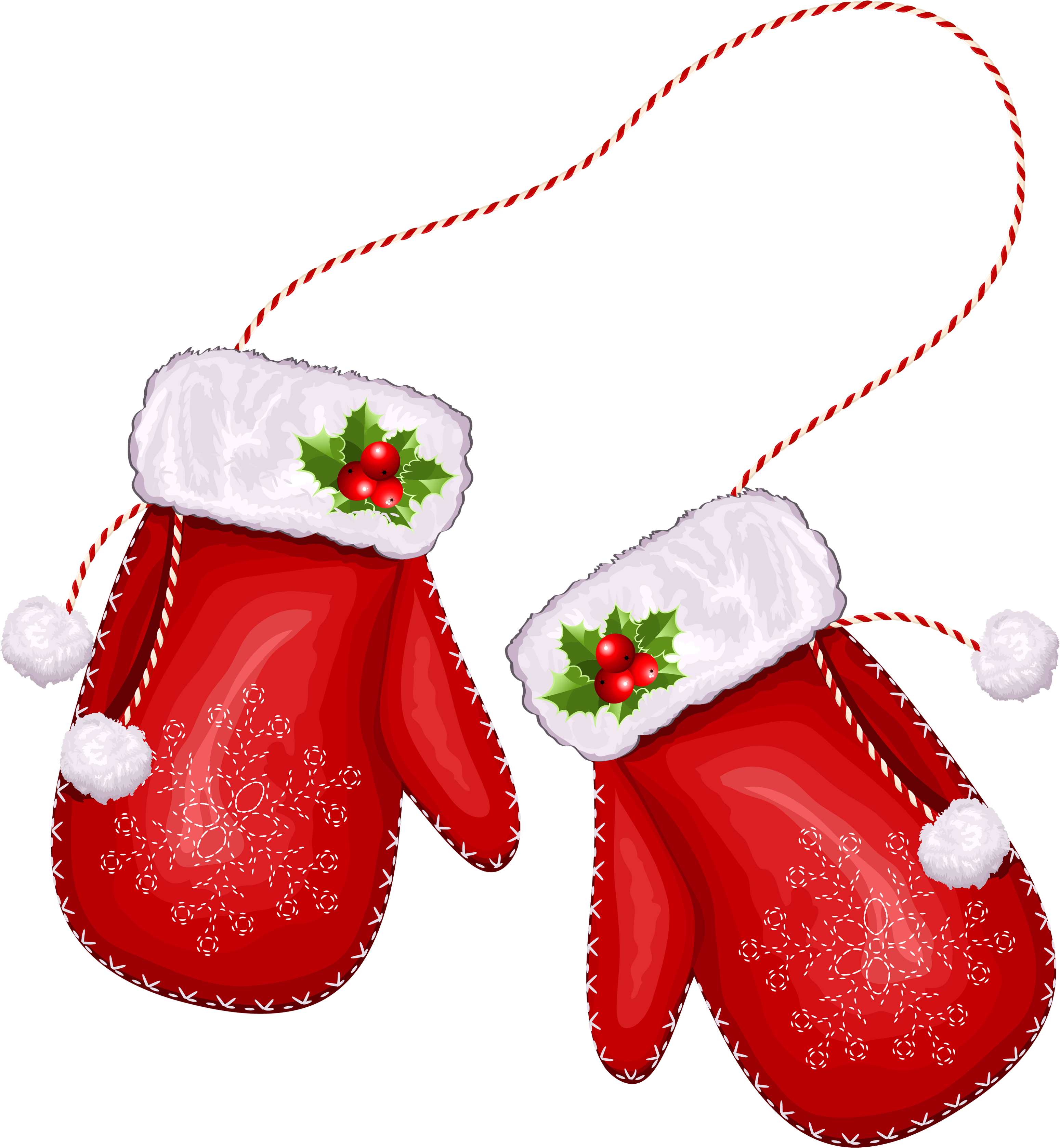 Large Transparent Christmas Santa Gloves Png Clipart - Christmas Mittens Clipart (3245x3507)