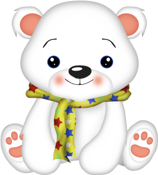 Hh-22 - Polar Bear Cute Clipart (369x350)