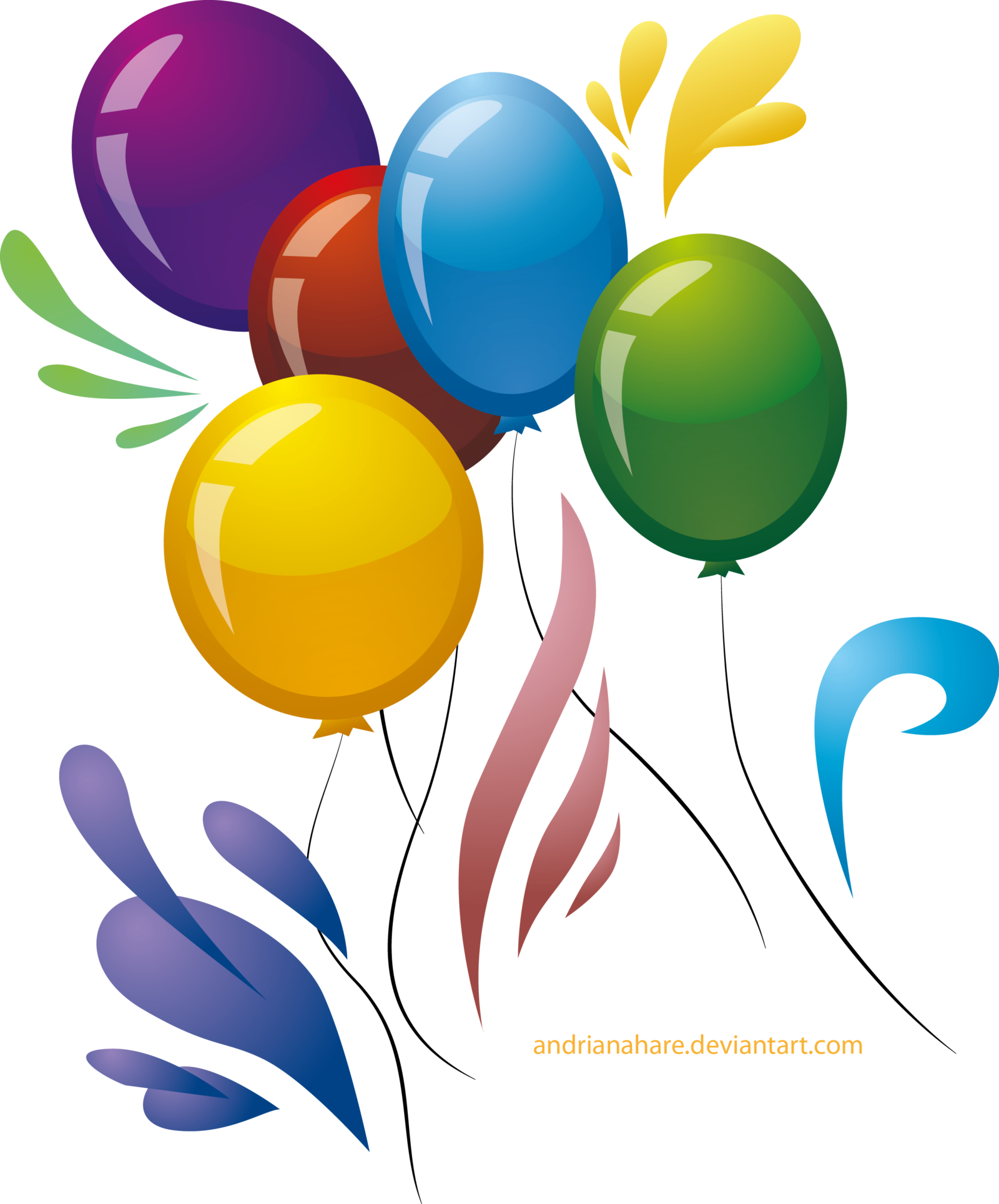 Balloons Vector By Jay-kuro - Happy Event (1600x1929)