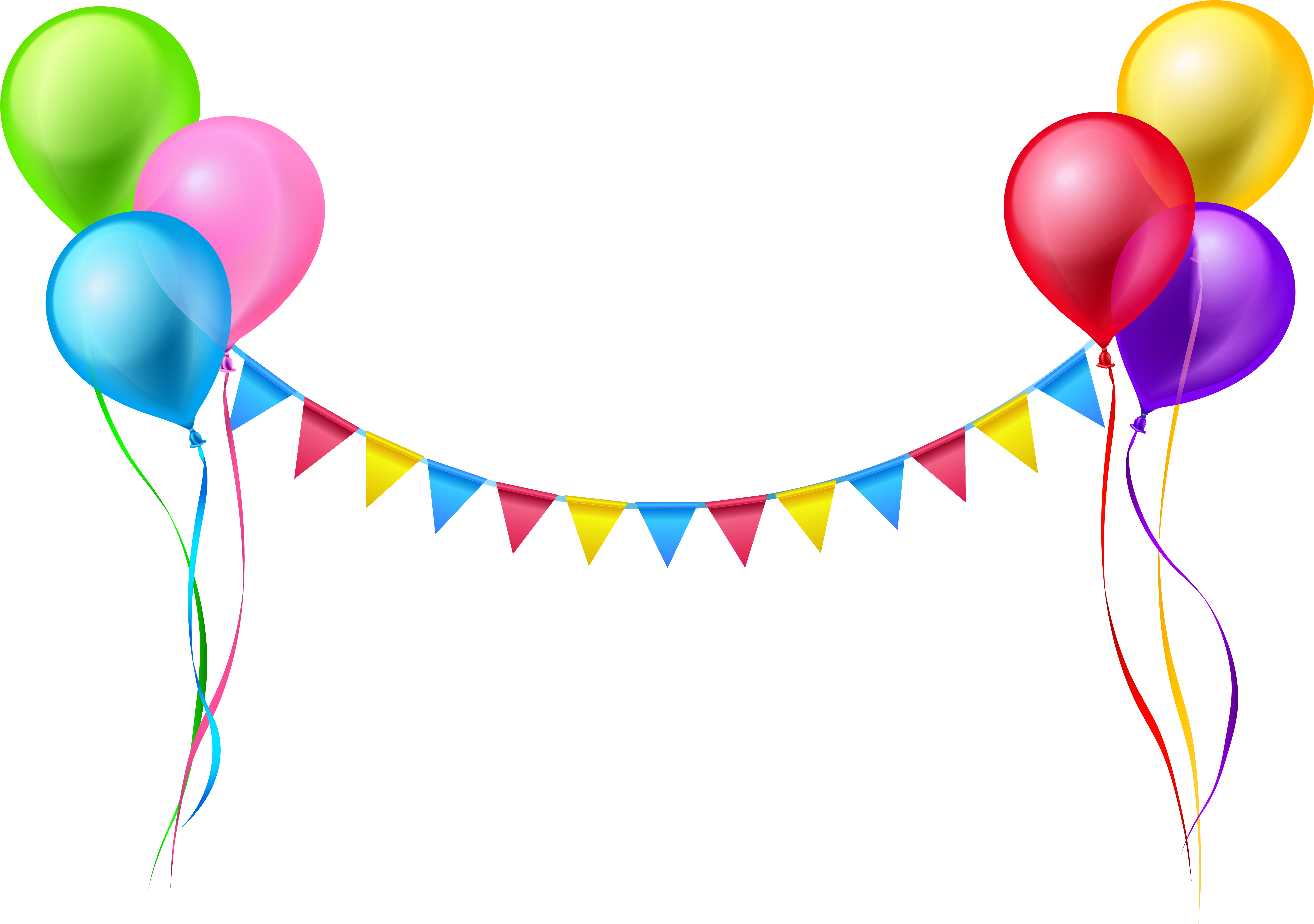 Balloon Serpentine Streamer Clip Art - Balloons Png (8000x5527)