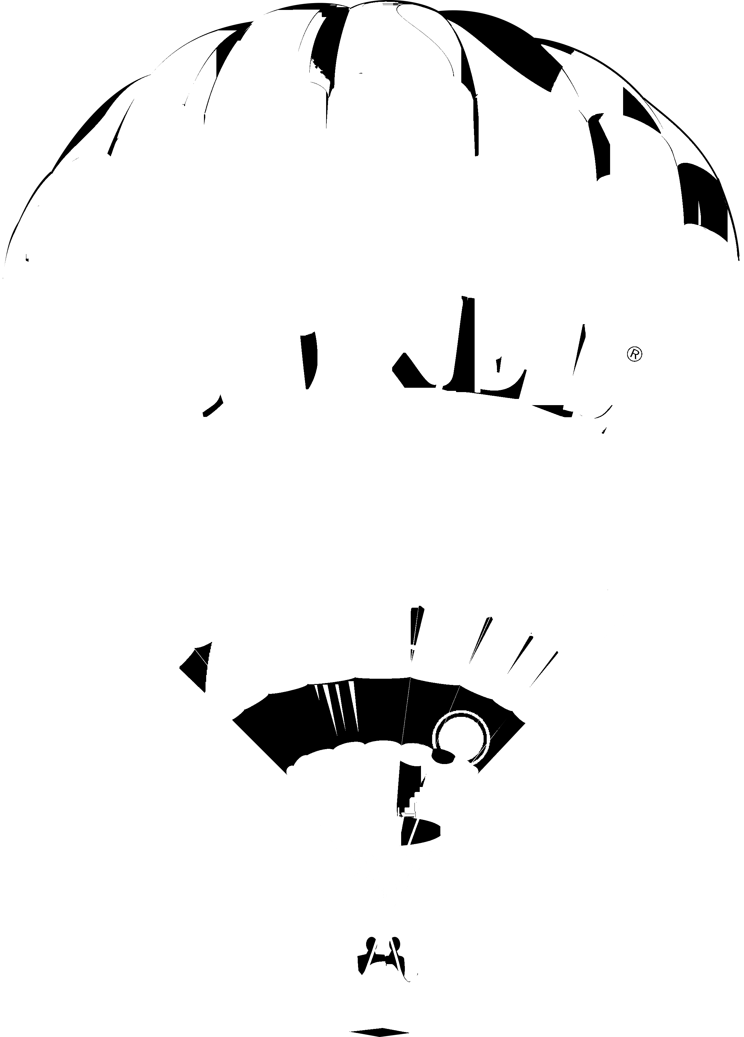 Balon Logo Black And White - Parachuting (2400x3343)