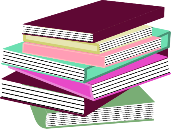 Stack Of Books Clip Art - Stack Of Books Pink (600x453)