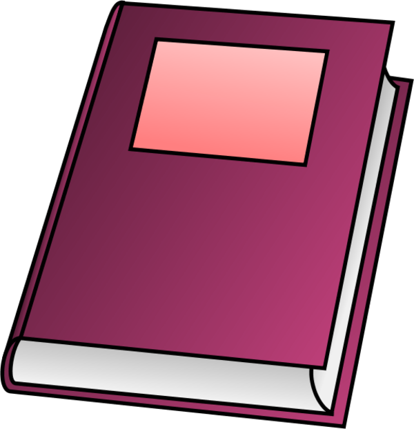 Closed Book Clip Art Black And White - Pink Book Clip Art (600x622)