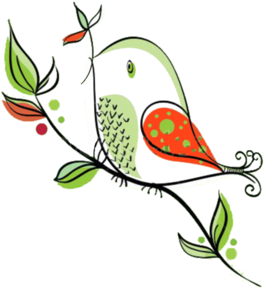 Whimsical Birdhouse Clipart - Bird Illustration (560x600)