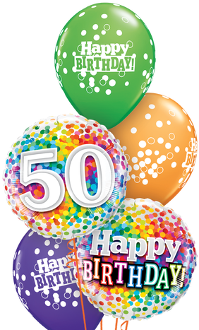 Birthday Confetti Bouquet - 18" Happy Birthday Birthday Rainbow Confetti - Mylar (500x500)