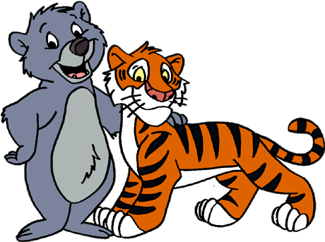 The Jungle Book Cartoon - Shere Khan And Baloo (471x353)