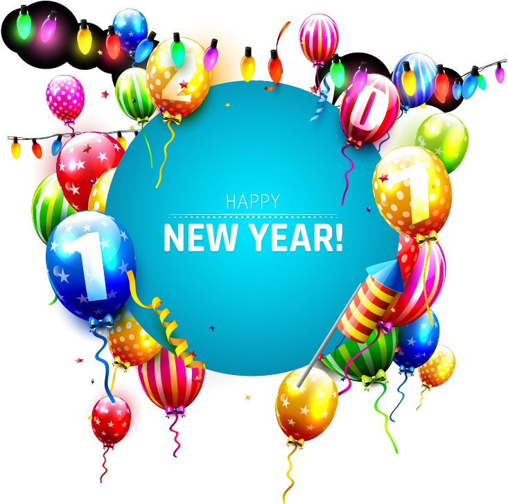 Balloon Christmas Greeting Card New Year - Vector Graphics (758x752)