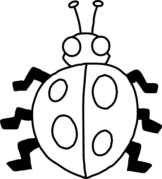 Ladybug Clip Art - Ladybug Black And White (540x599)