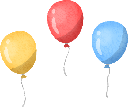 Colorful Balloons - Illustration (418x350)