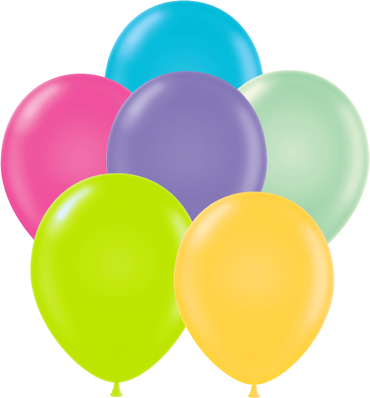 Tropical Assortment - Pink Yellow Green Balloons (800x800)