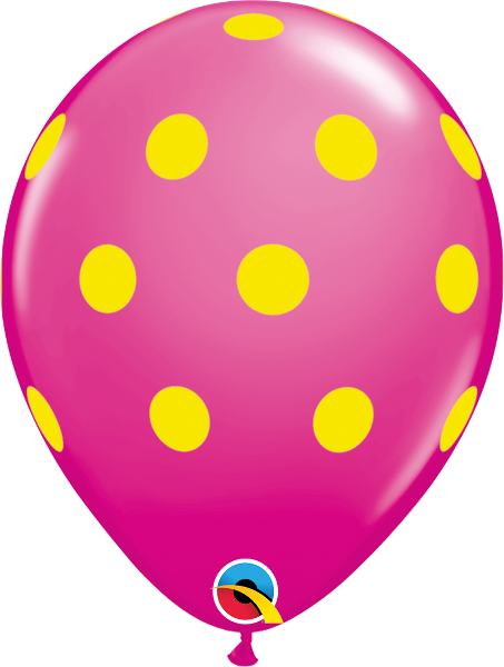 11" Big Polka Dots Colorful Round Latex Balloons - Balloon (453x600)
