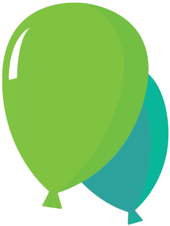 Green And Blue Balloons Png (550x800)
